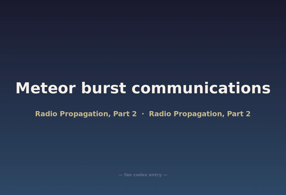 Meteor burst communications