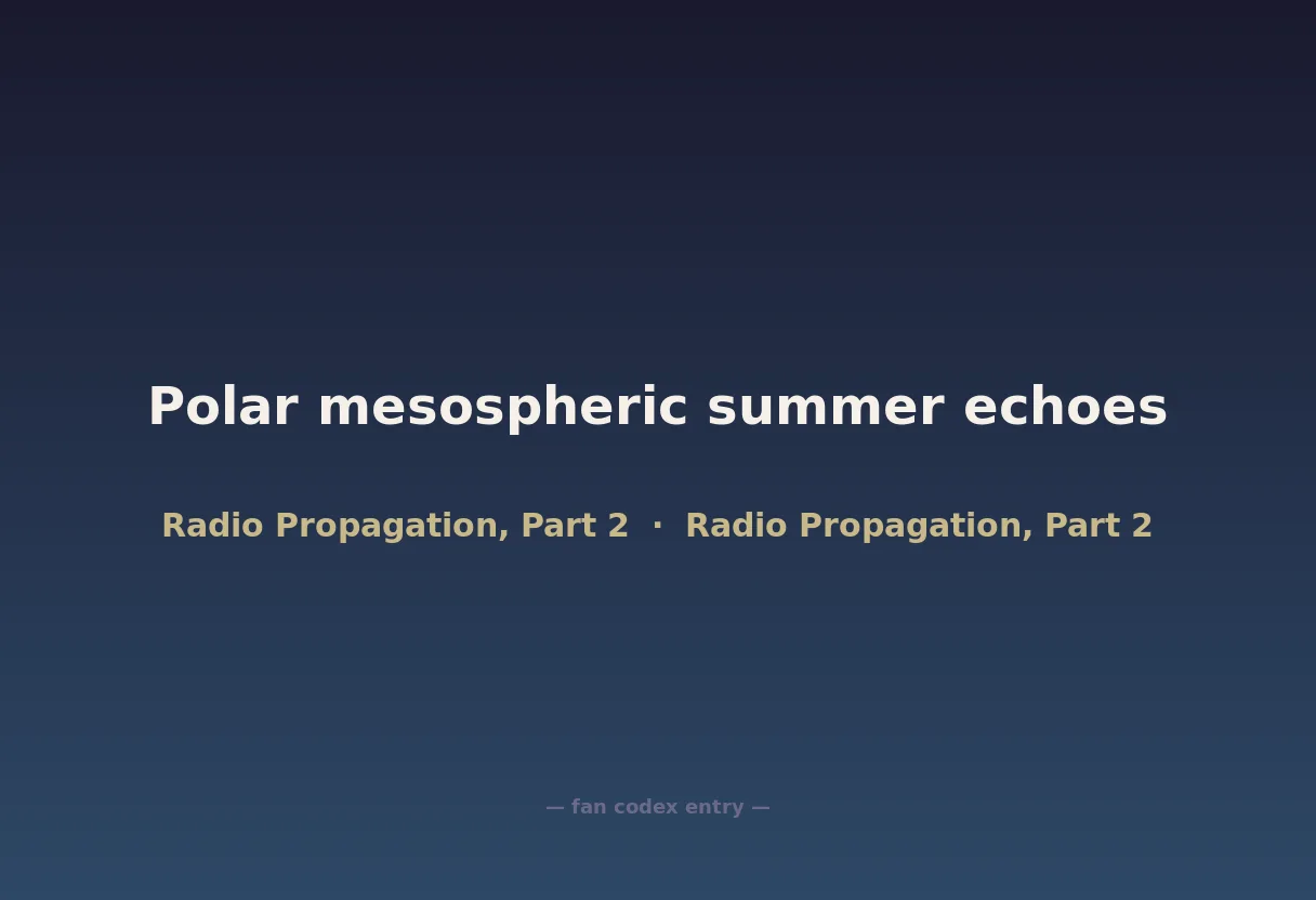 Polar mesospheric summer echoes