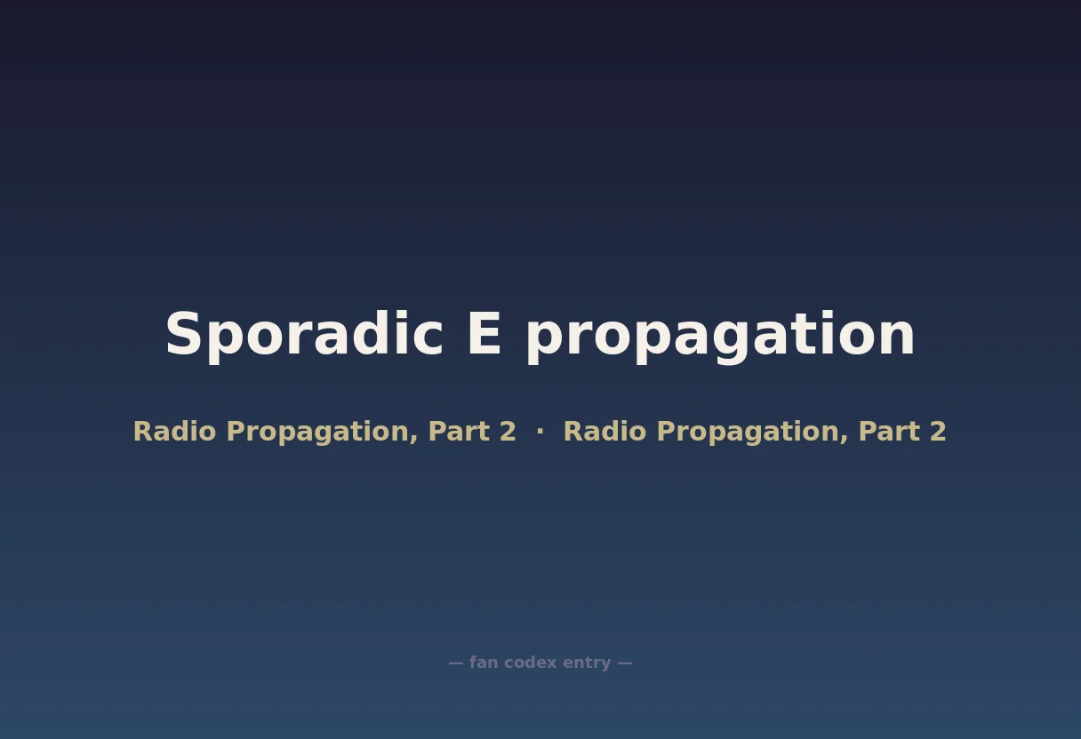 Sporadic E propagation