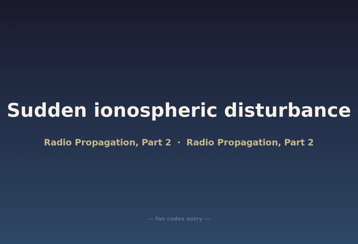 Sudden ionospheric disturbance