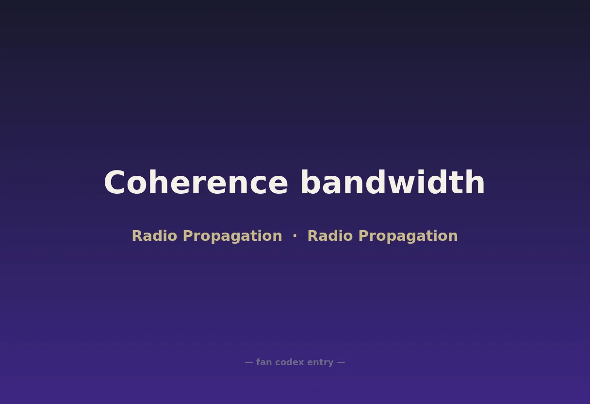 Coherence bandwidth