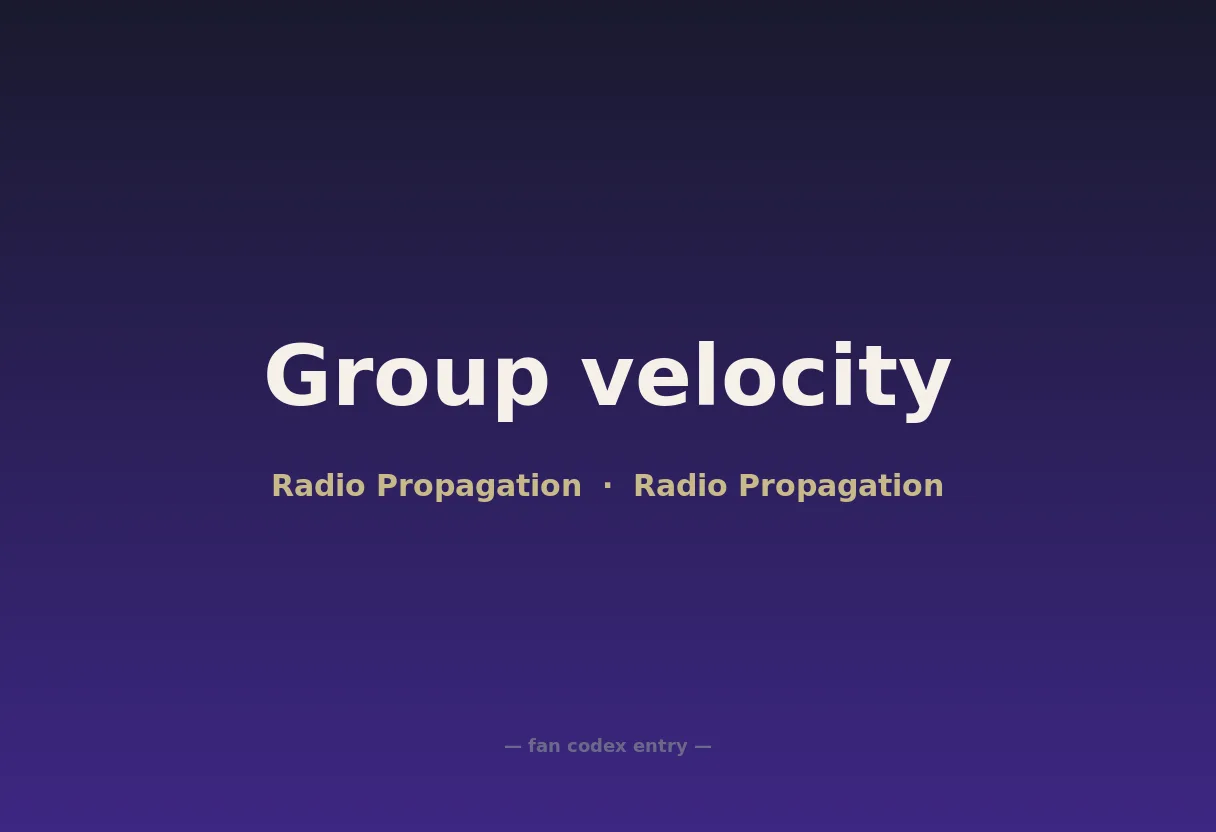 Group velocity