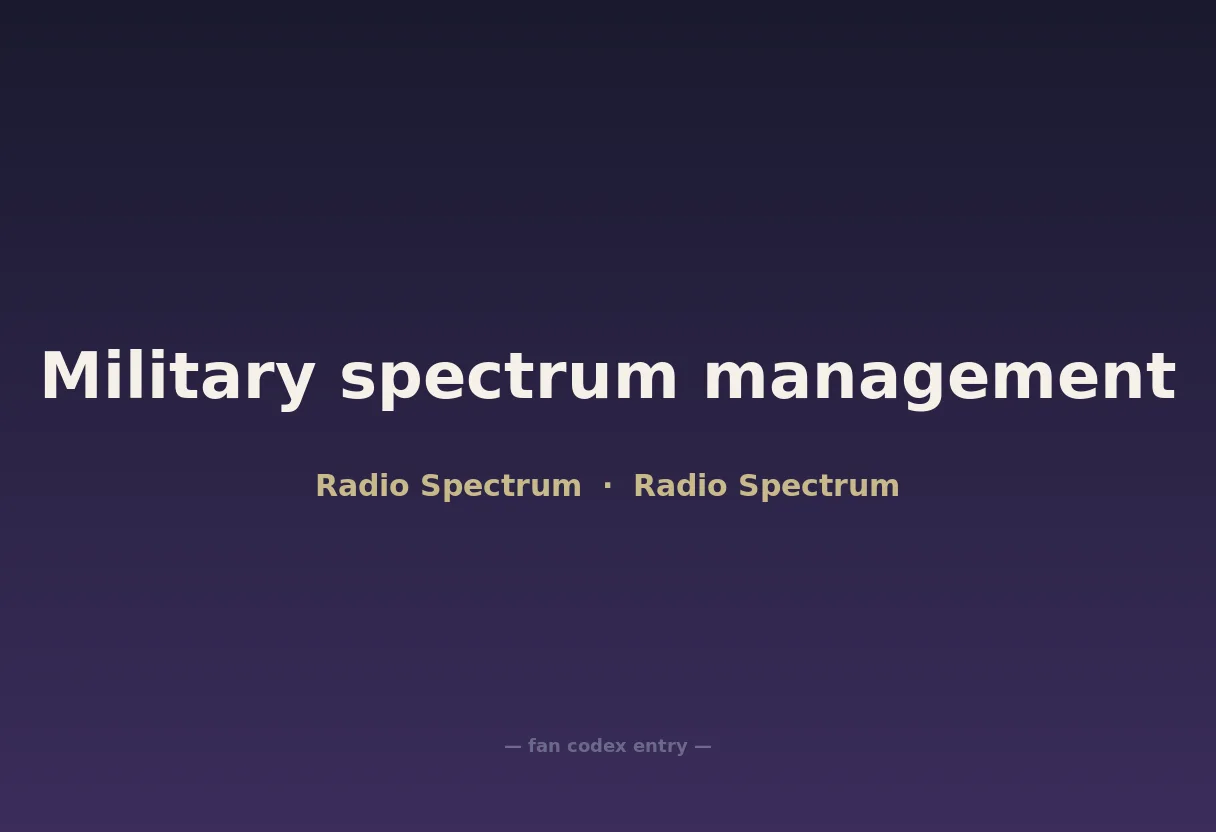 Military spectrum management