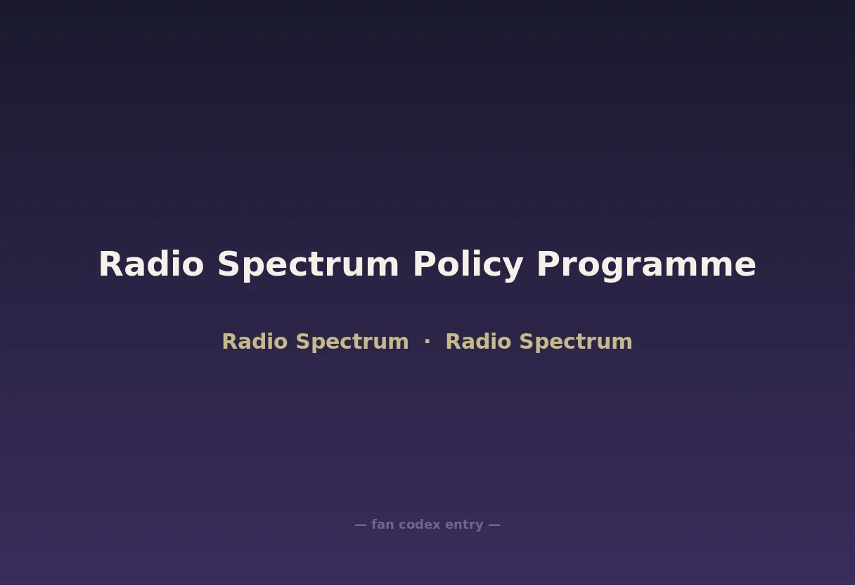 Radio Spectrum Policy Programme