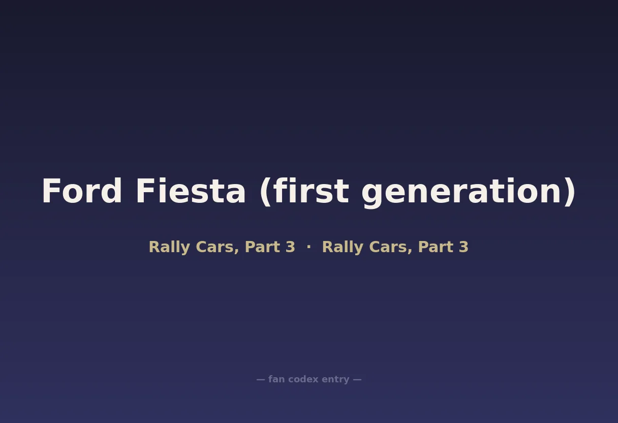 Ford Fiesta (first generation)