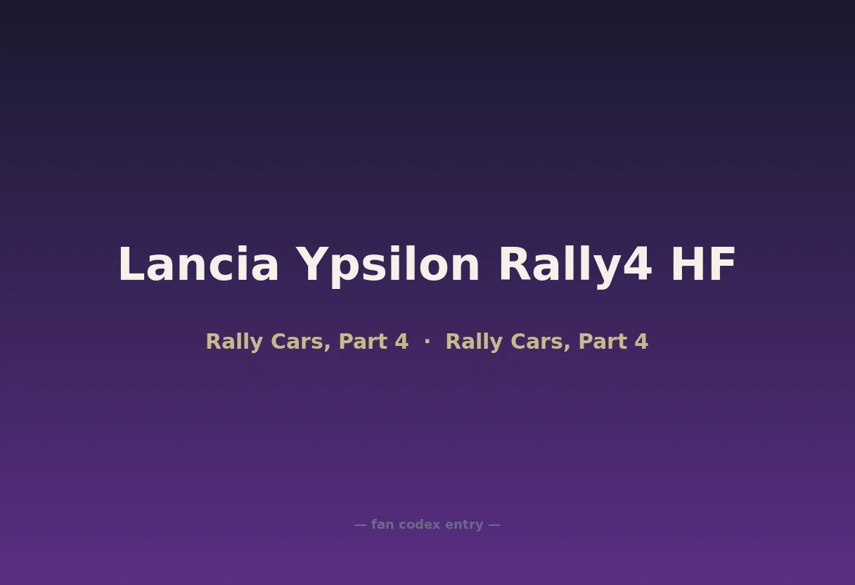 Lancia Ypsilon Rally4 HF