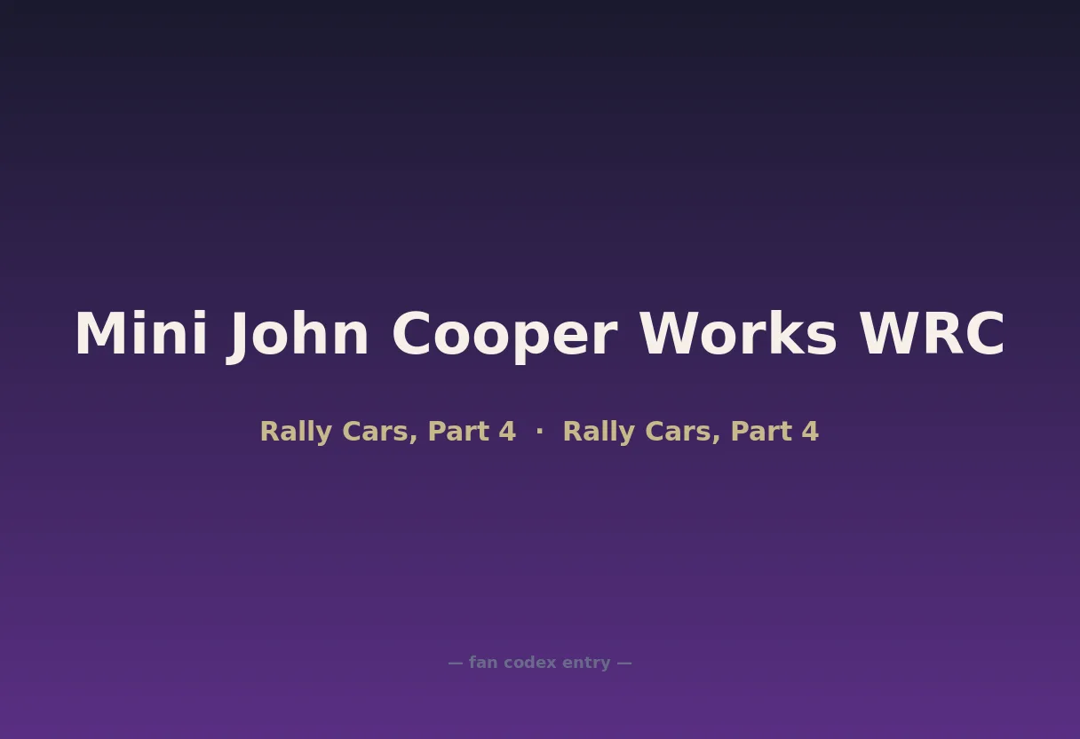 Mini John Cooper Works WRC