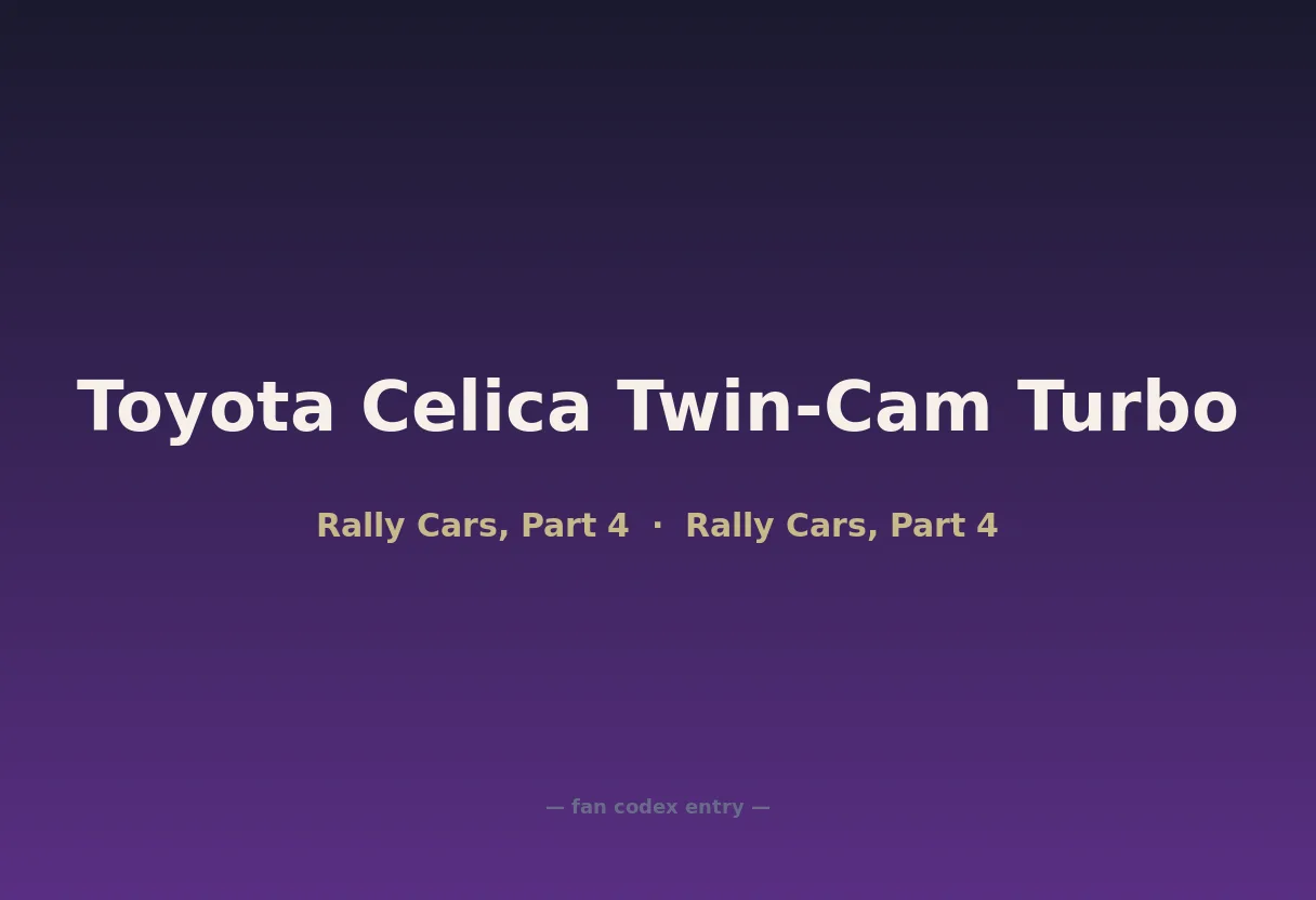 Toyota Celica Twin-Cam Turbo
