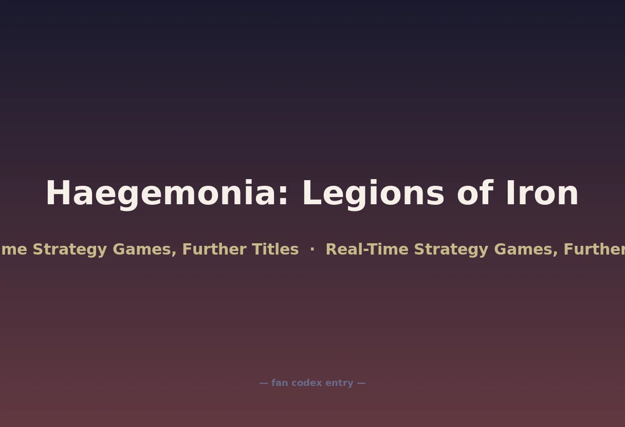 Haegemonia: Legions of Iron
