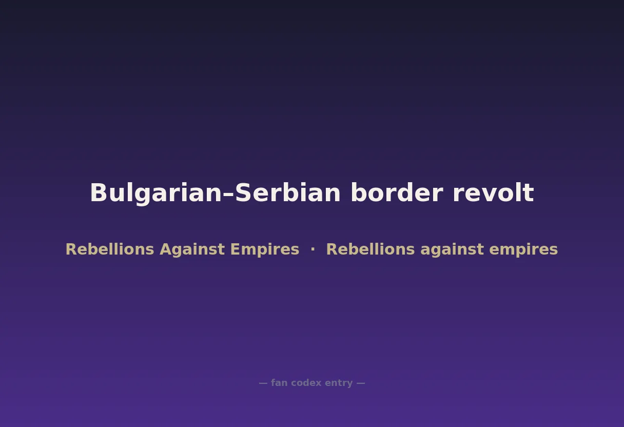 Bulgarian–Serbian border revolt