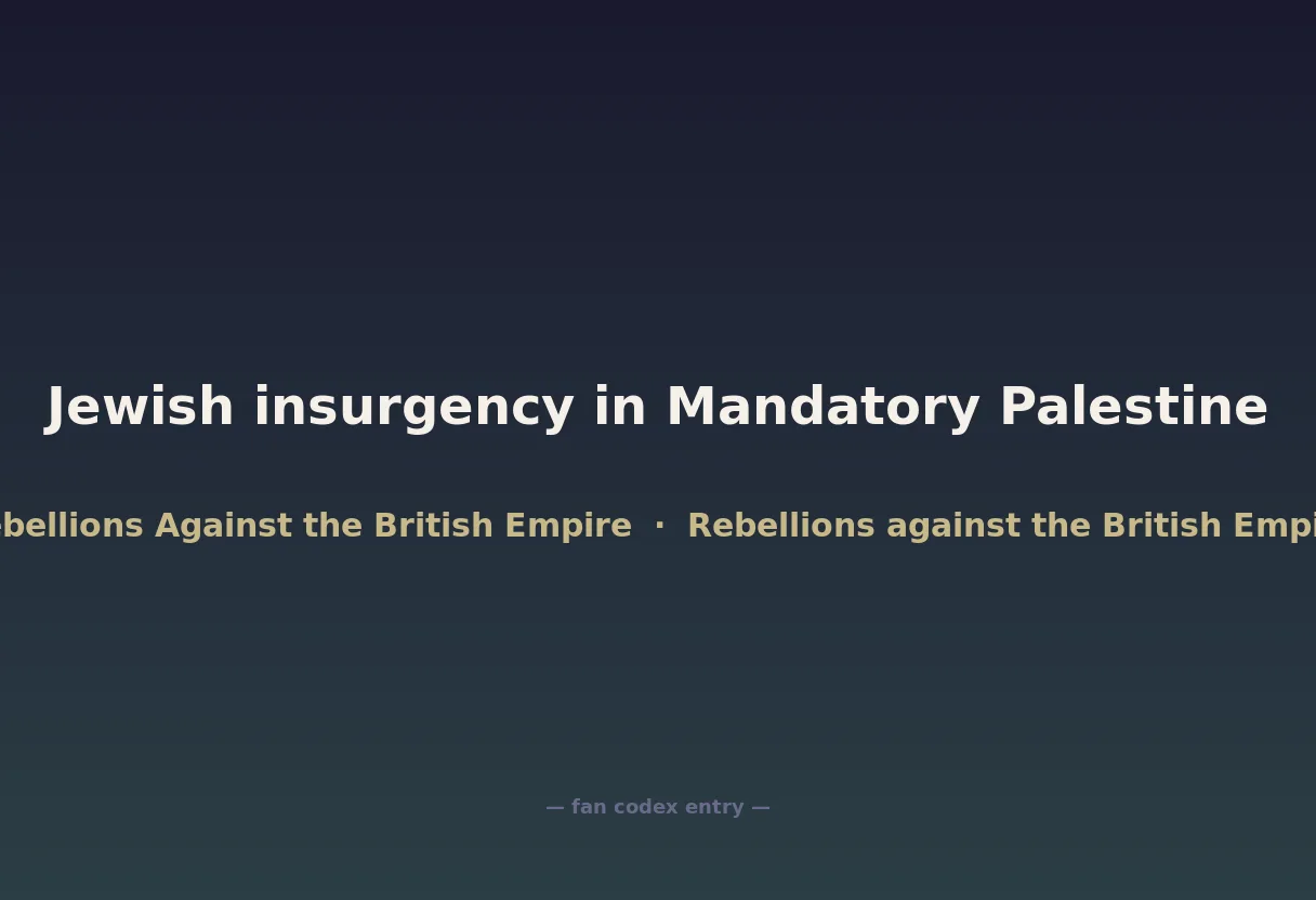 Jewish insurgency in Mandatory Palestine