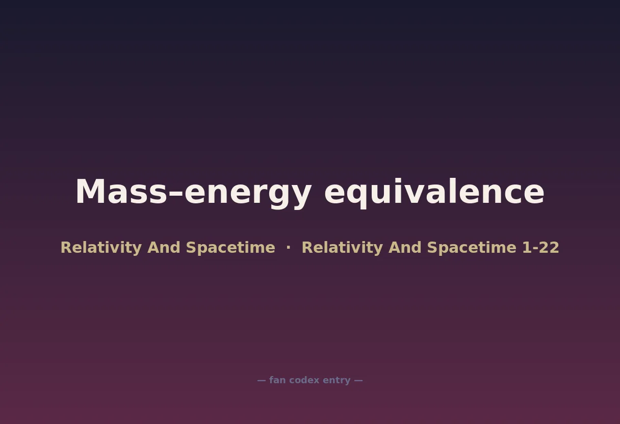 Mass–energy equivalence