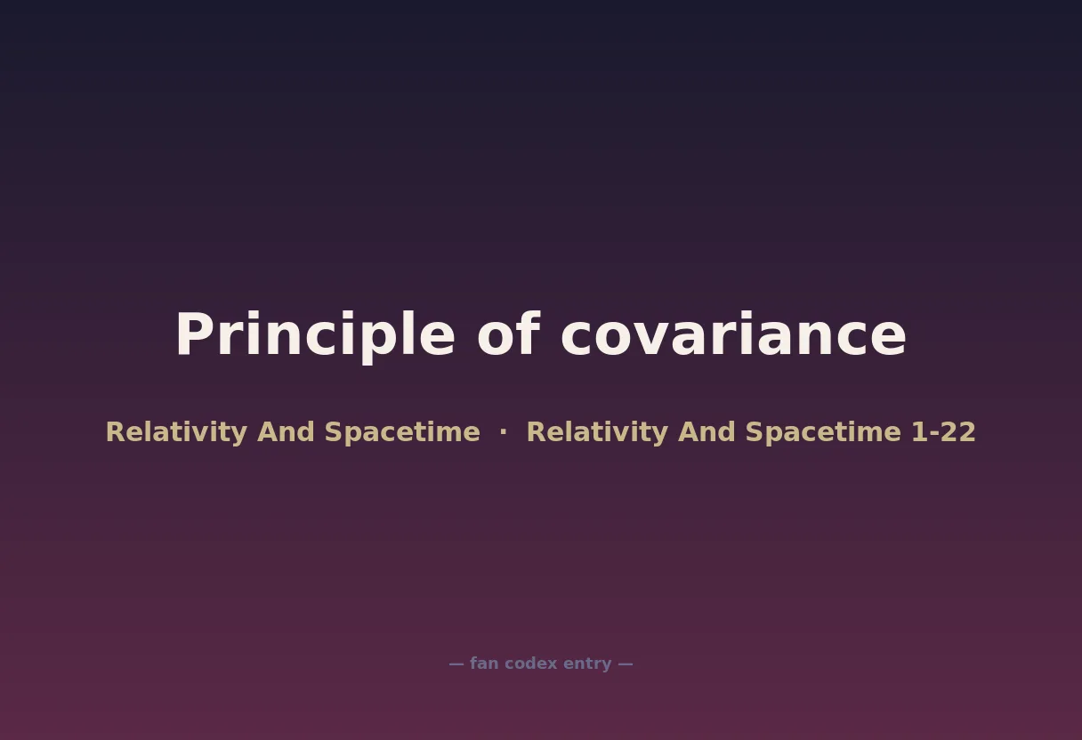 Principle of covariance