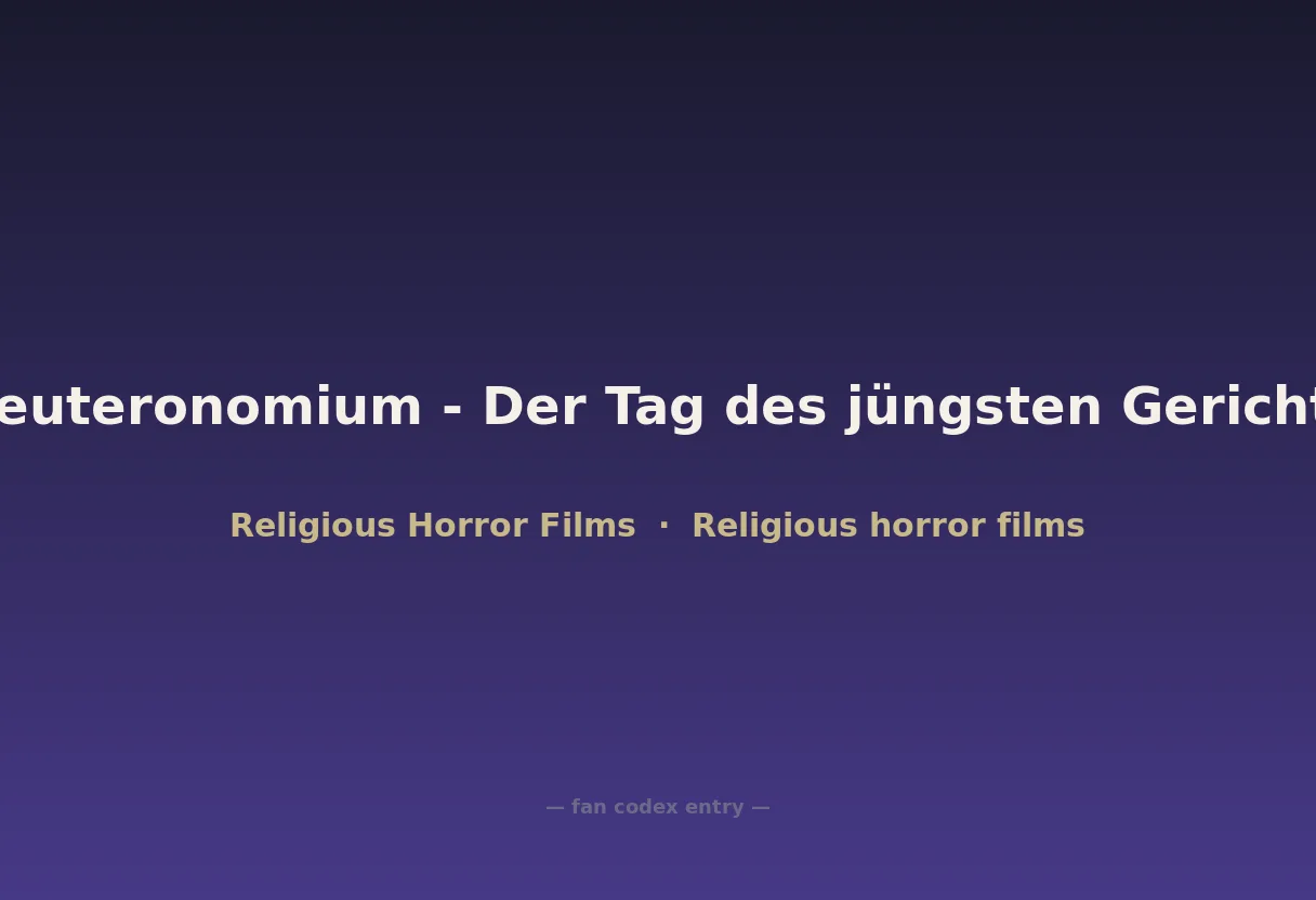 Deuteronomium - Der Tag des jüngsten Gerichts
