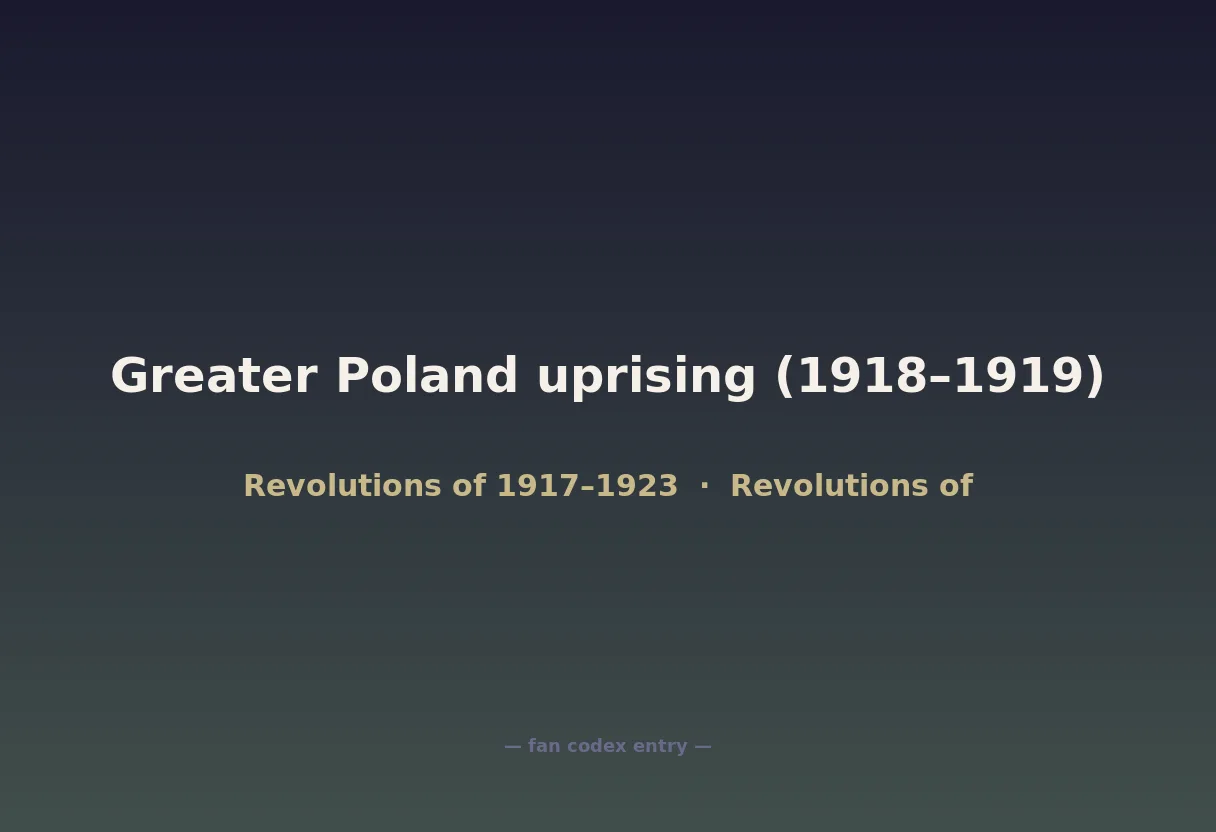 Greater Poland uprising (1918–1919)
