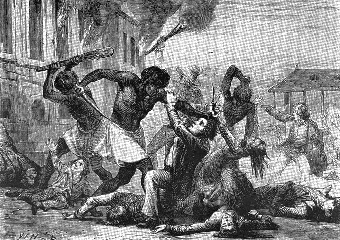 Haitian Revolution - Black slaves killing white slavers