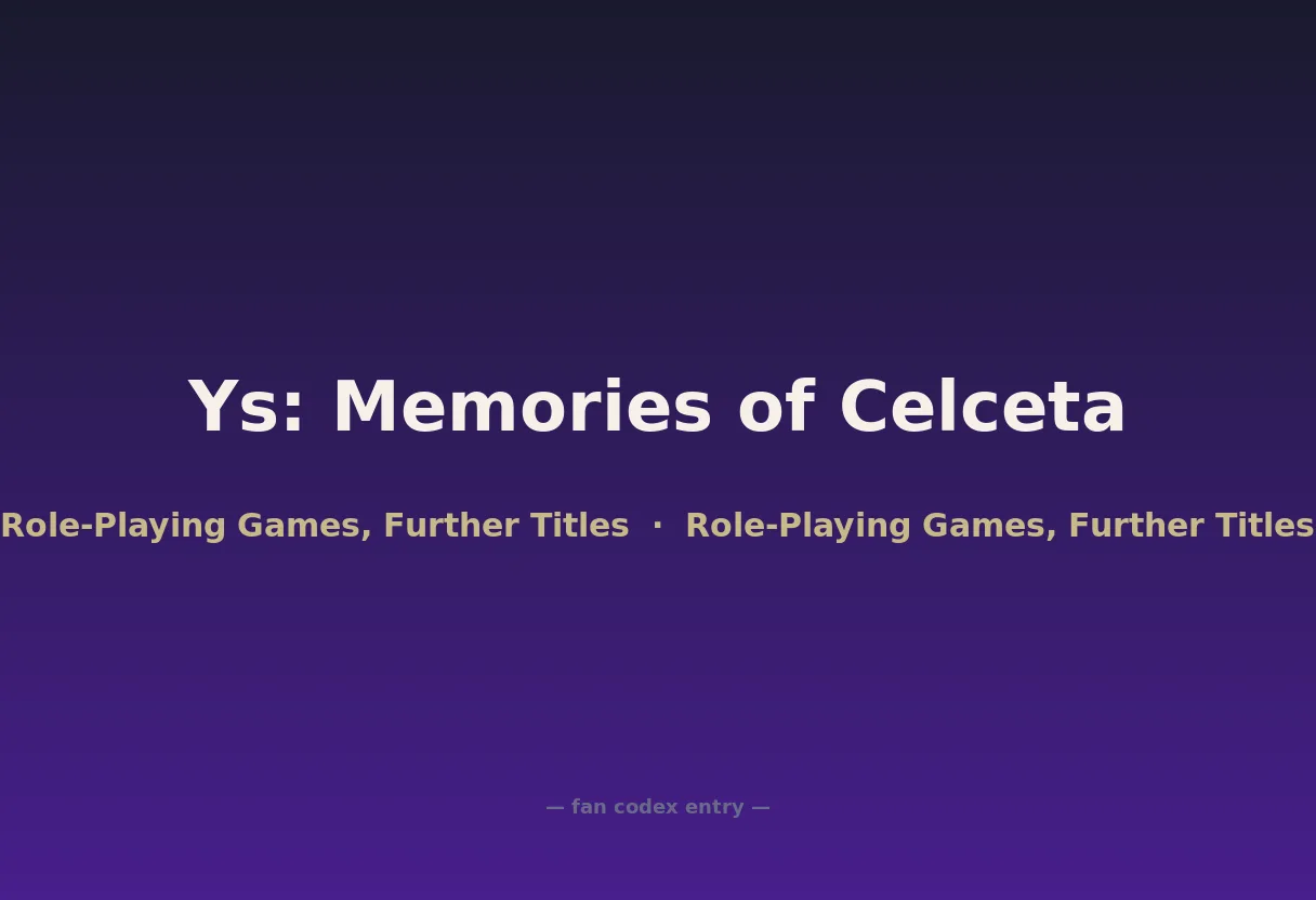 Ys: Memories of Celceta