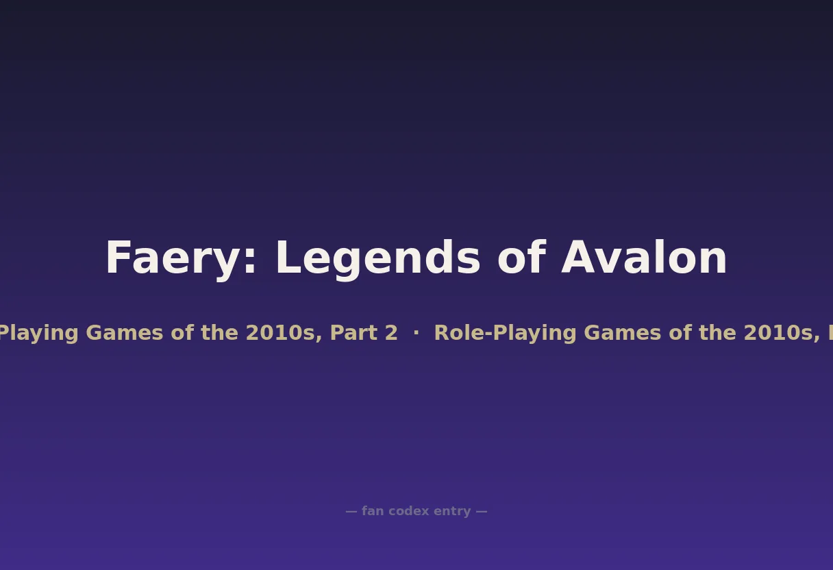 Faery: Legends of Avalon