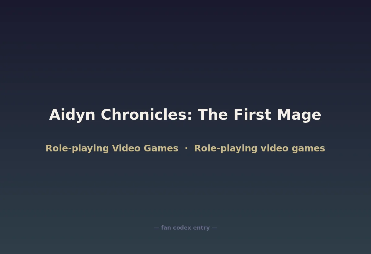 Aidyn Chronicles: The First Mage