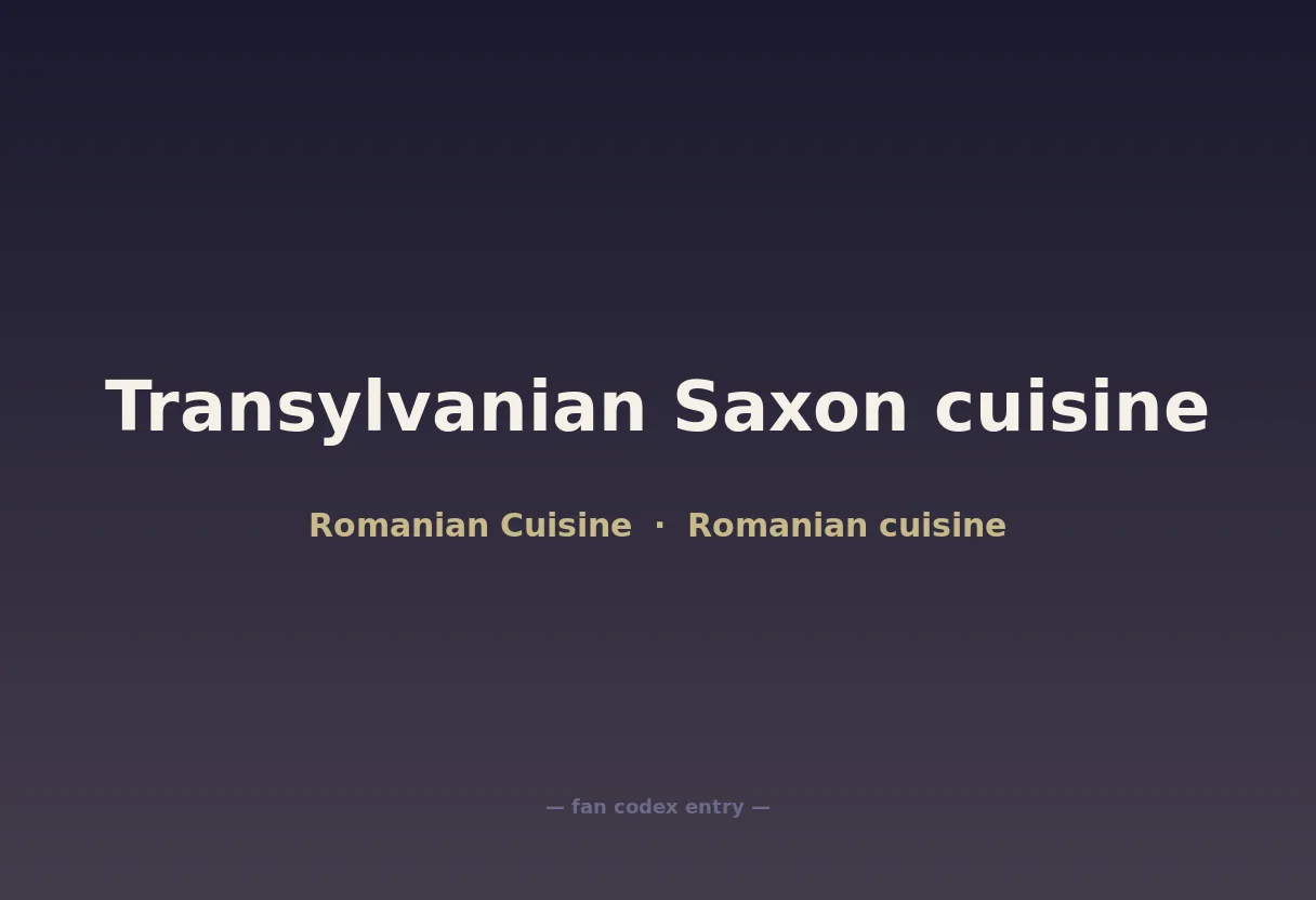 Transylvanian Saxon cuisine