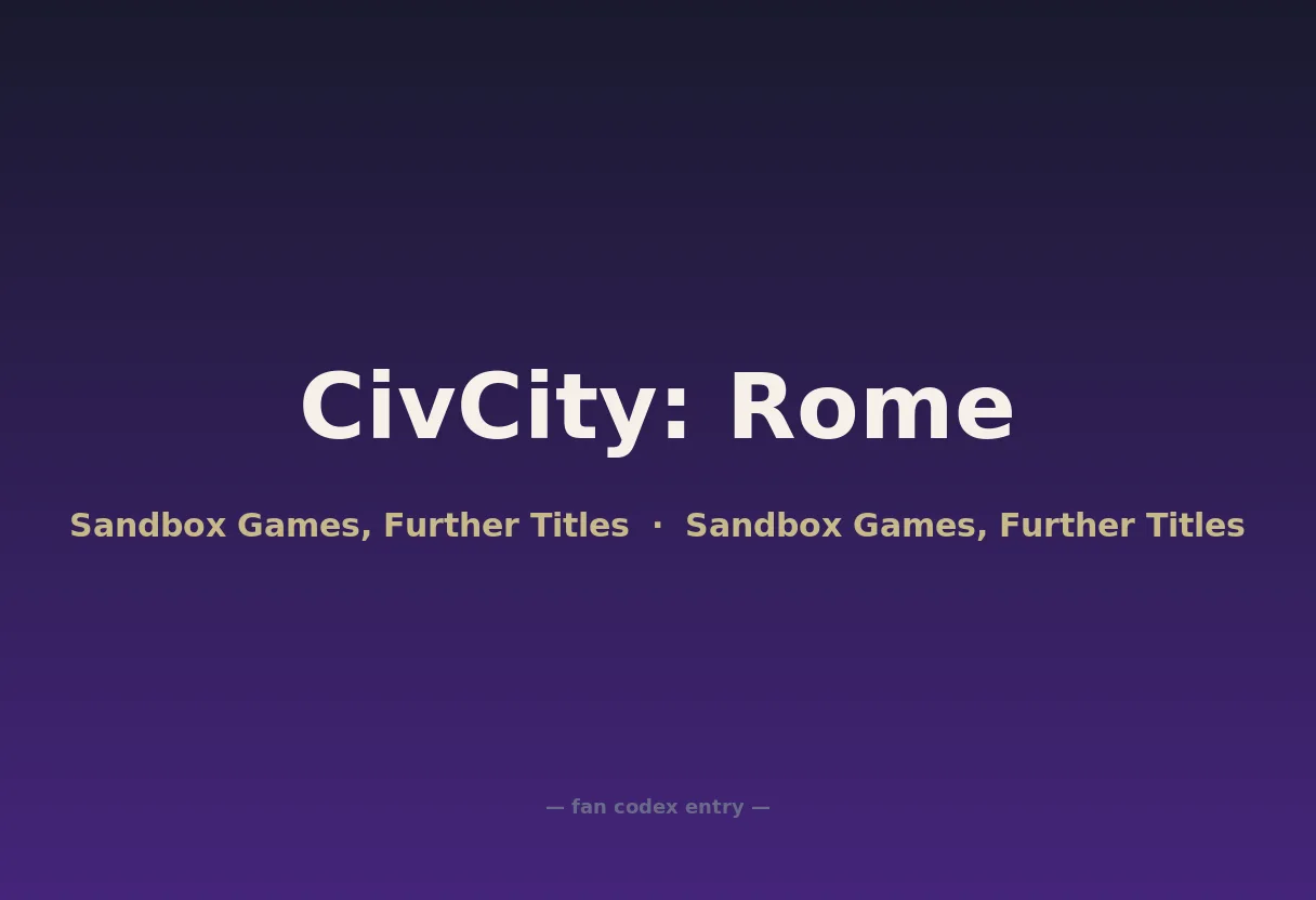 CivCity: Rome