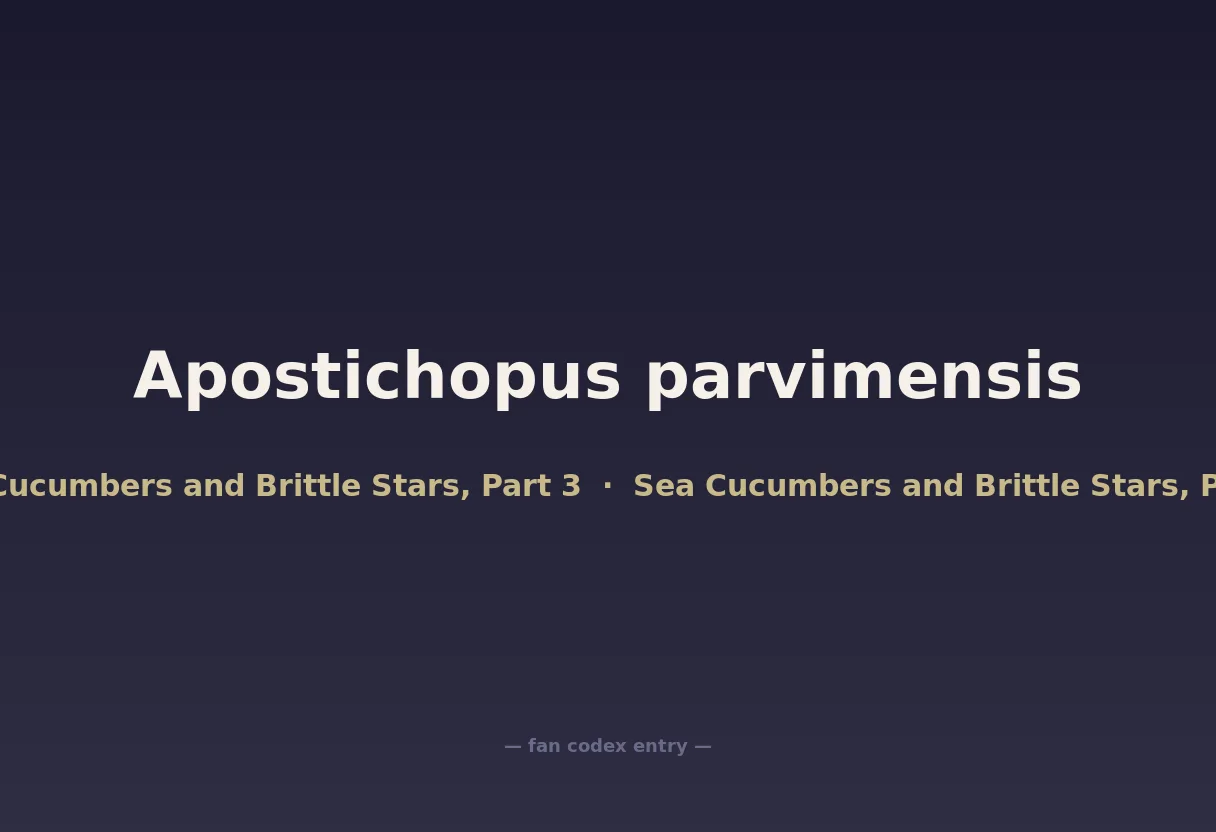 Apostichopus parvimensis