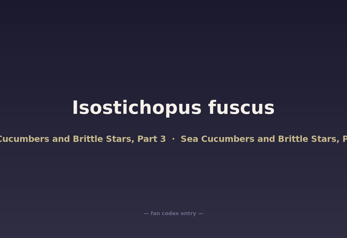 Isostichopus fuscus