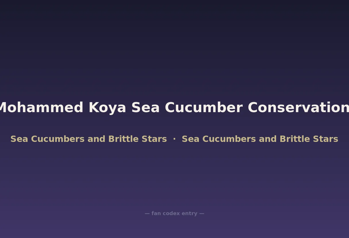 Dr. K.K. Mohammed Koya Sea Cucumber Conservation Reserve
