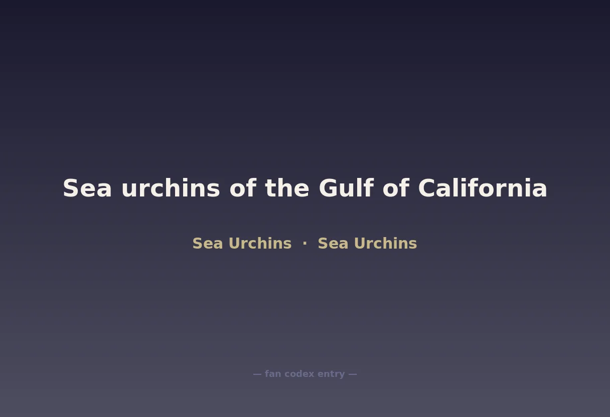 Sea urchins of the Gulf of California