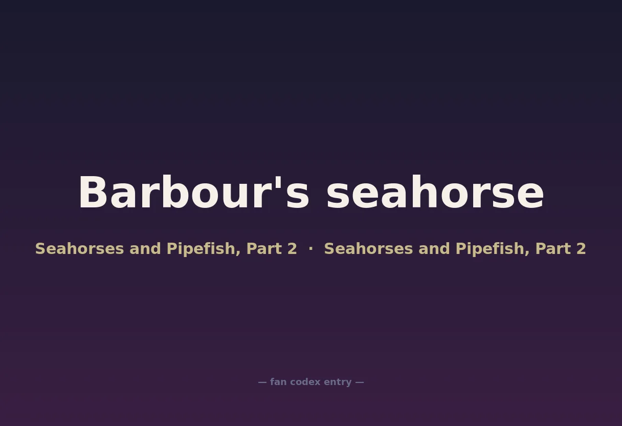 Barbour's seahorse