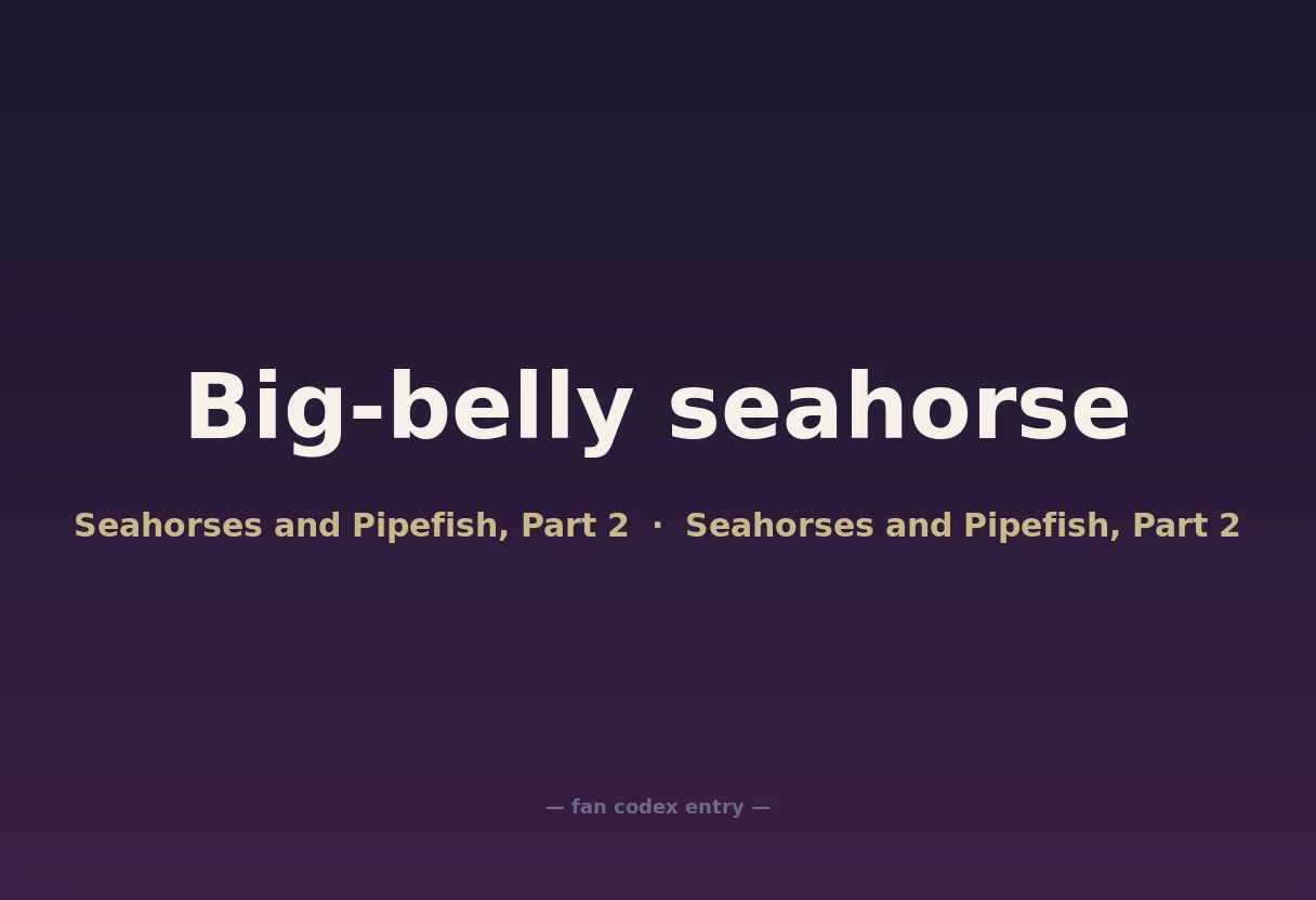 Big-belly seahorse