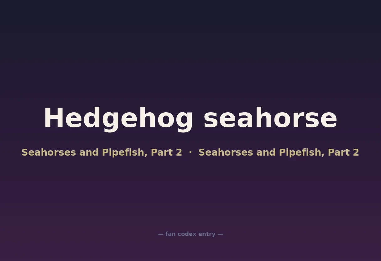 Hedgehog seahorse