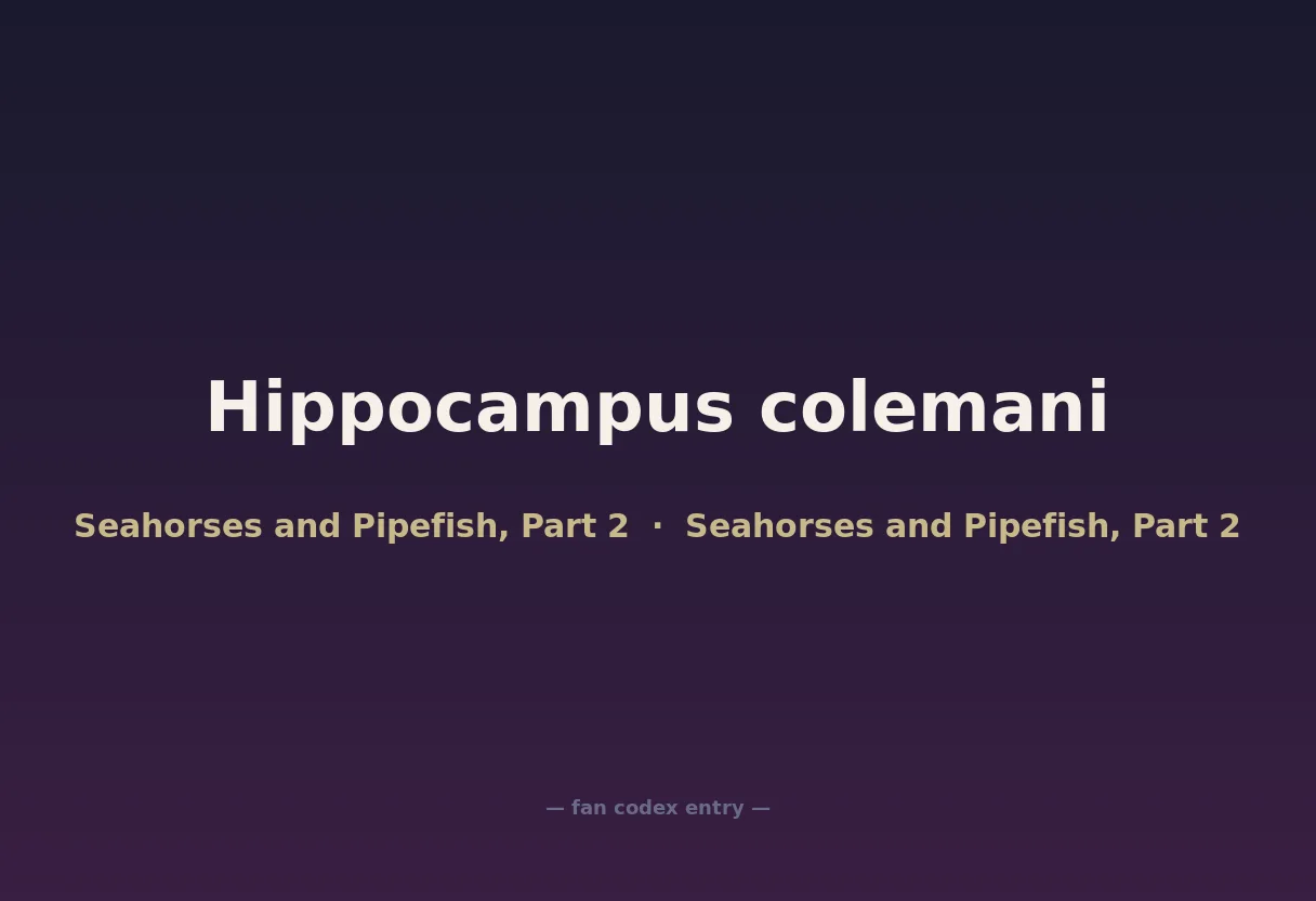 Hippocampus colemani