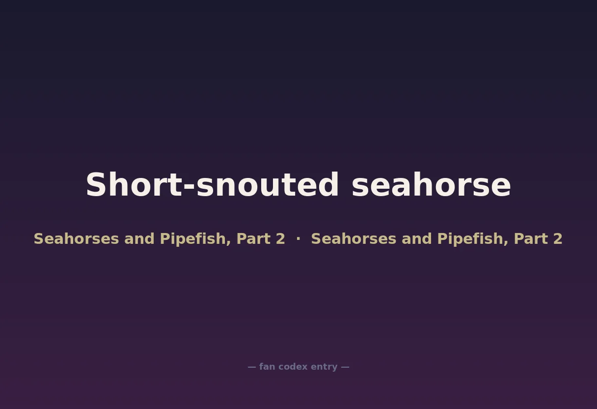 Short-snouted seahorse