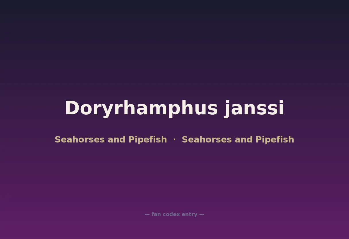 Doryrhamphus janssi