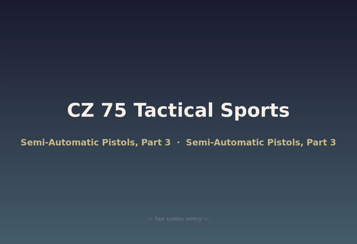 CZ 75 Tactical Sports