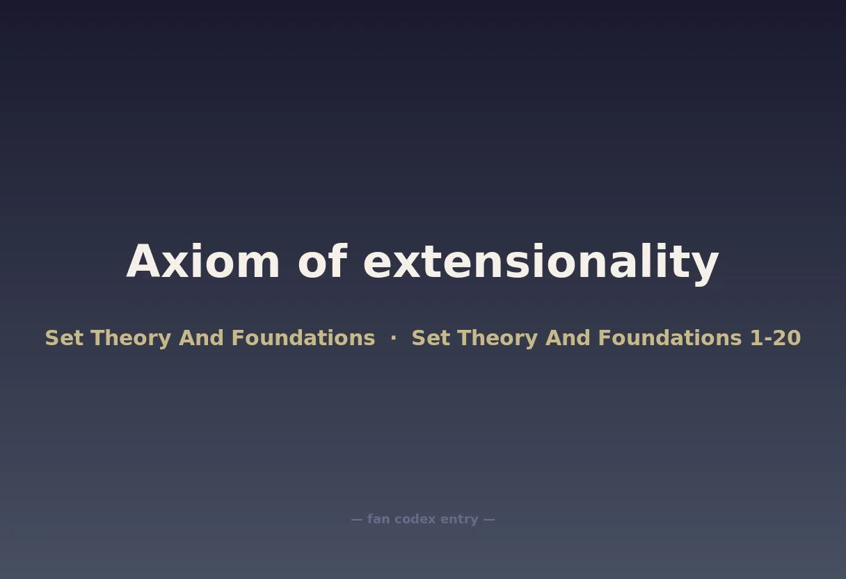 Axiom of extensionality