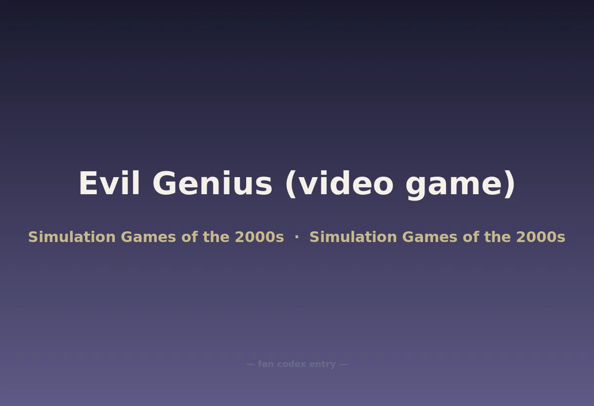 Evil Genius (video game)