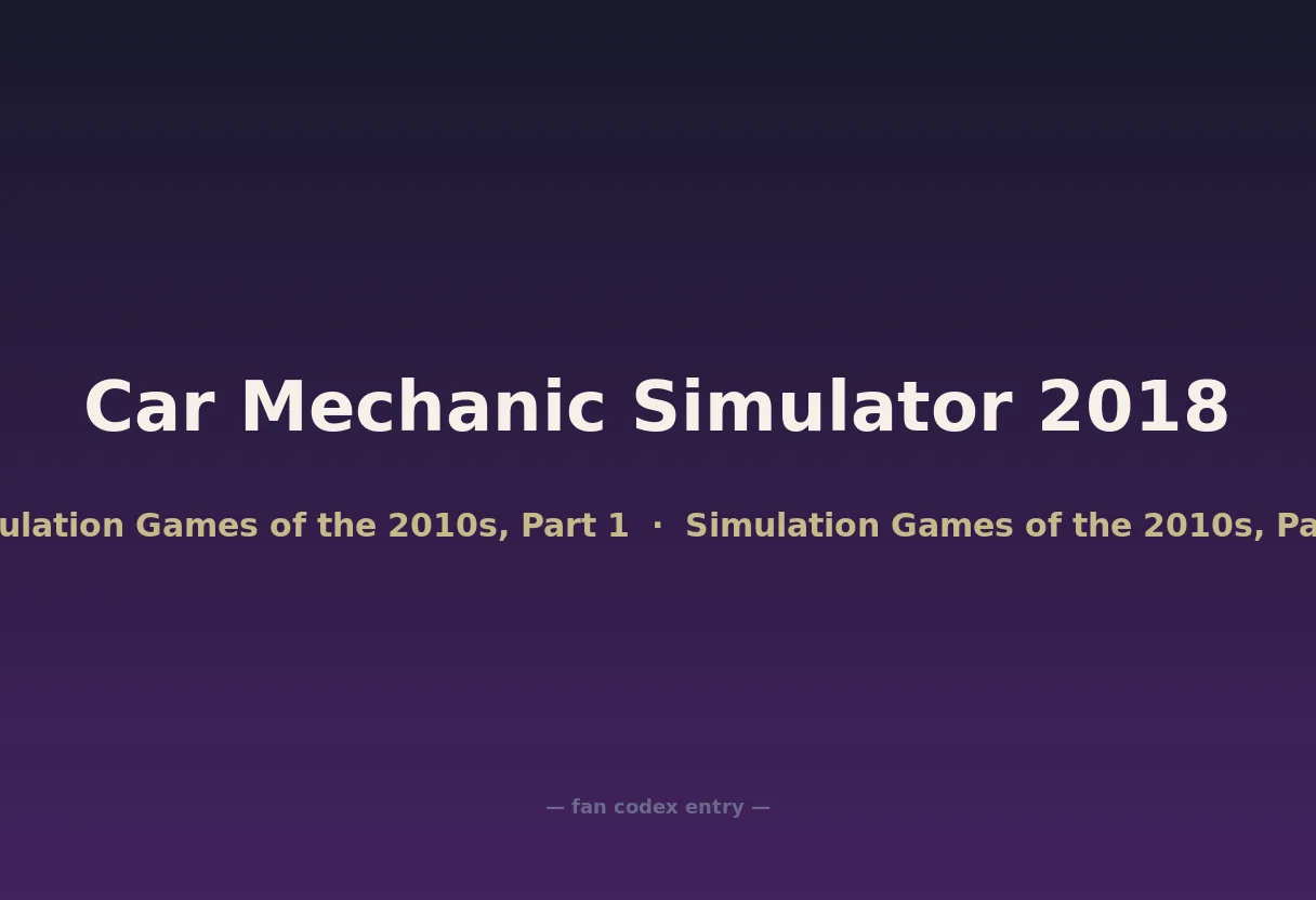 Car Mechanic Simulator 2018