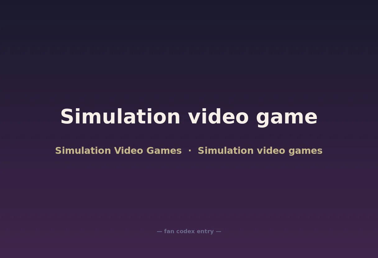 Simulation video game