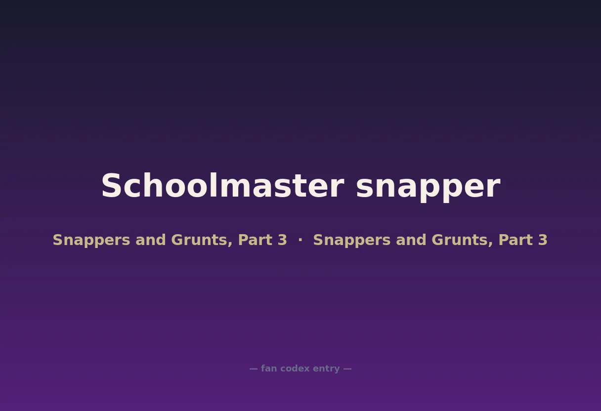 Schoolmaster snapper
