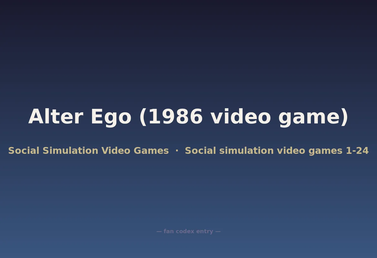 Alter Ego (1986 video game)
