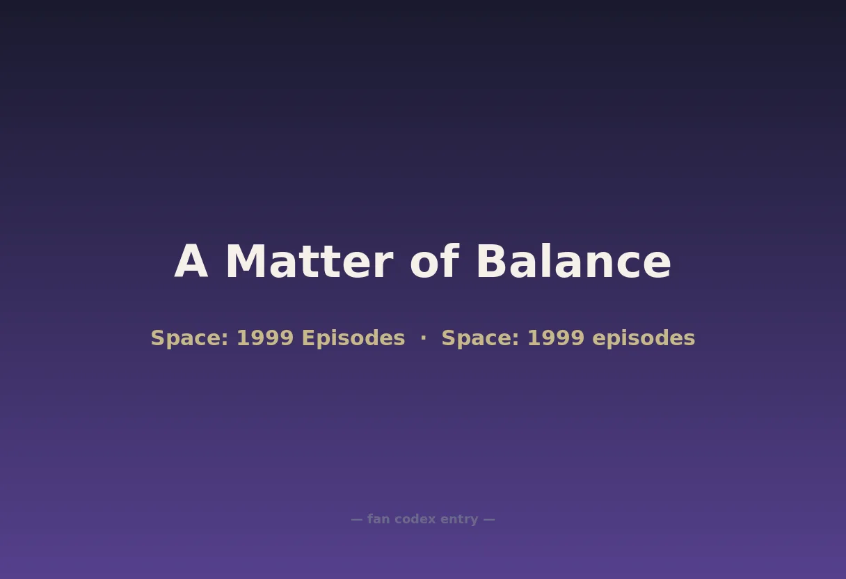 A Matter of Balance