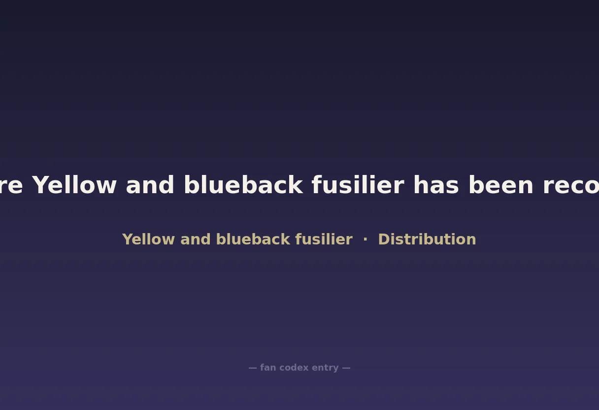 Where Yellow and blueback fusilier has been recorded