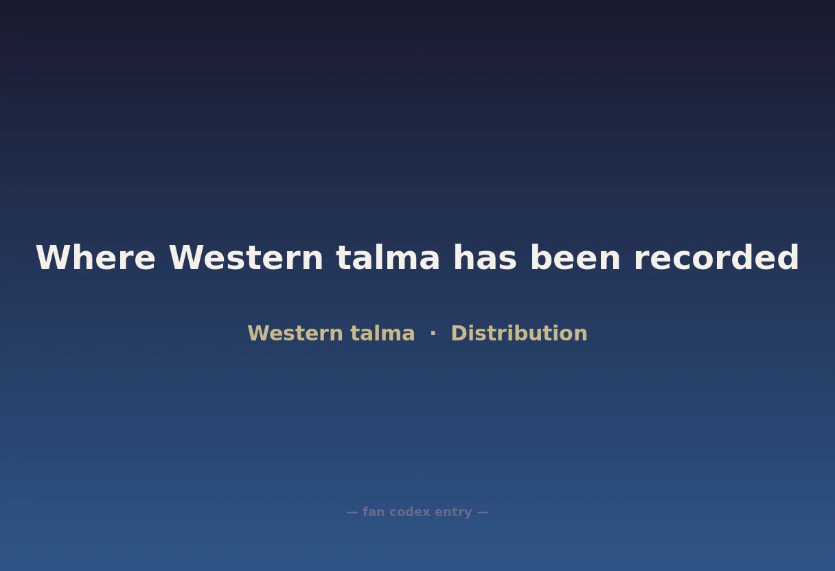 Where Western talma has been recorded