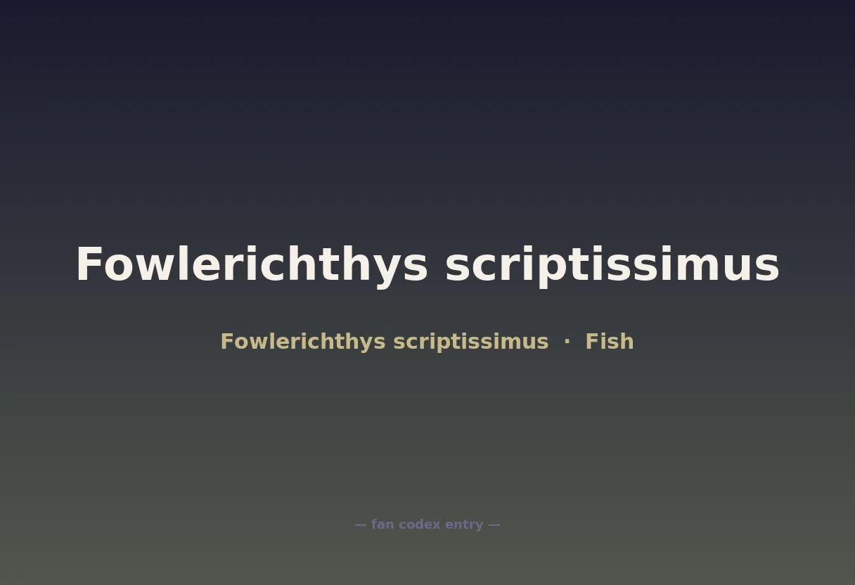 Fowlerichthys scriptissimus