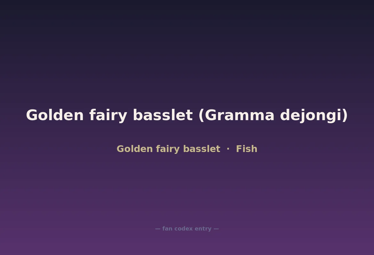 Golden fairy basslet (Gramma dejongi)