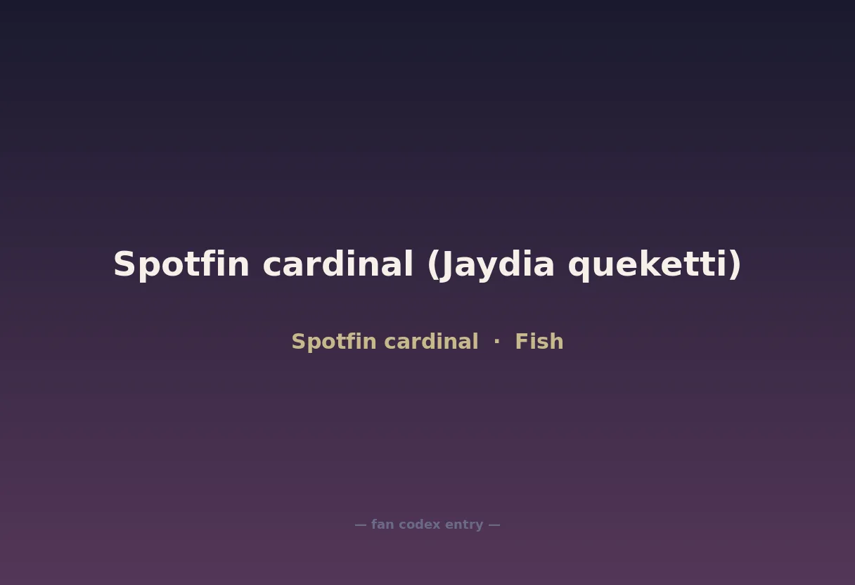 Spotfin cardinal (Jaydia queketti)