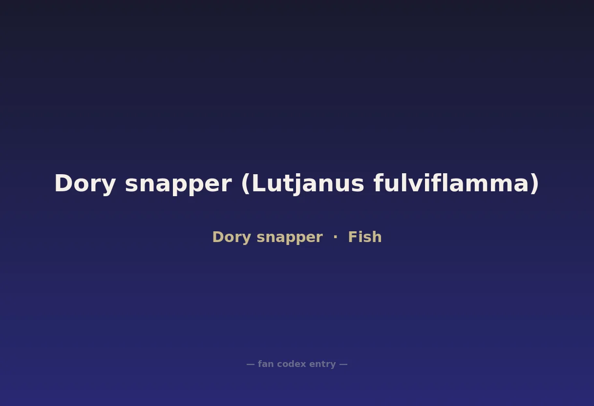 Dory snapper (Lutjanus fulviflamma)