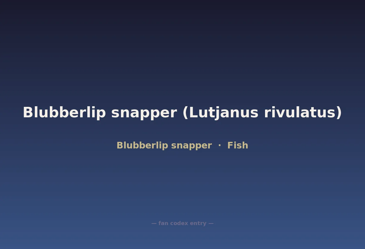 Blubberlip snapper (Lutjanus rivulatus)